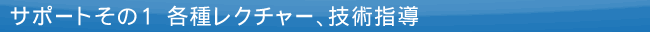 サポートその1　各種レクチャー、技術指導
